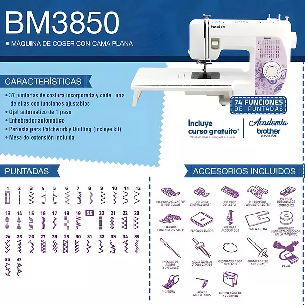 Máquina De Coser Brother BM3850 - Imagen 4